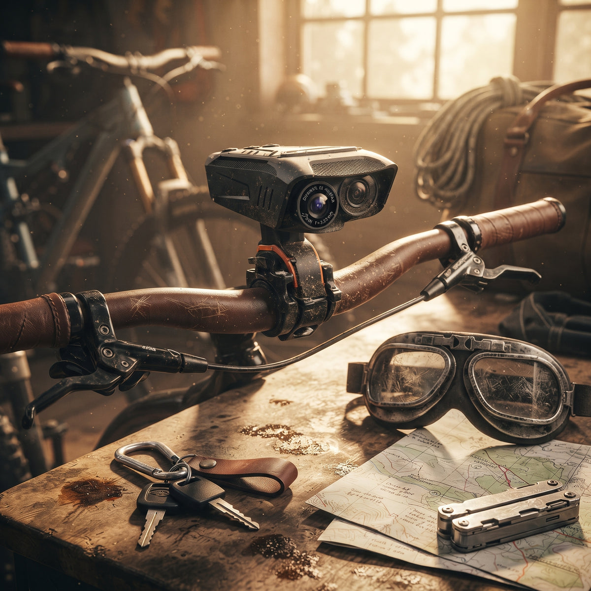 Dashcam vélo 1080P avec phare LED et klaxon intégré
