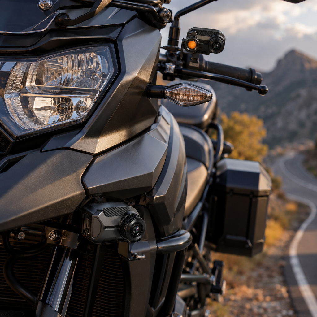 Dashcam moto 2K 30 FPS pour casque et vélo électrique