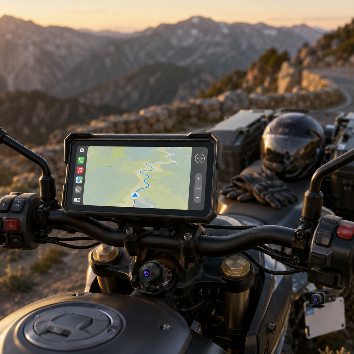 Dashcam moto 4K CarPlay Android Auto écran 81 pouces