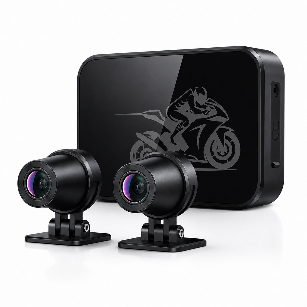 Dashcam moto 720P avant arrière WiFi vision nocturne.