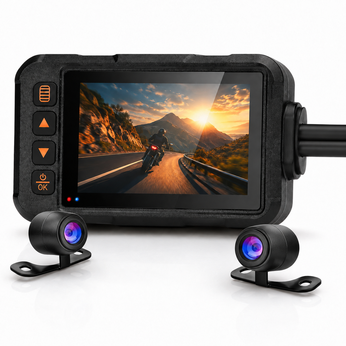 Dashcam moto avant arrière étanche écran 3 pouces vision nocturne