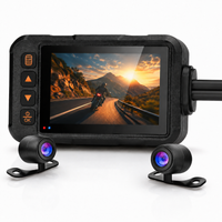 Dashcam moto avant arrière étanche écran 3 pouces vision nocturne