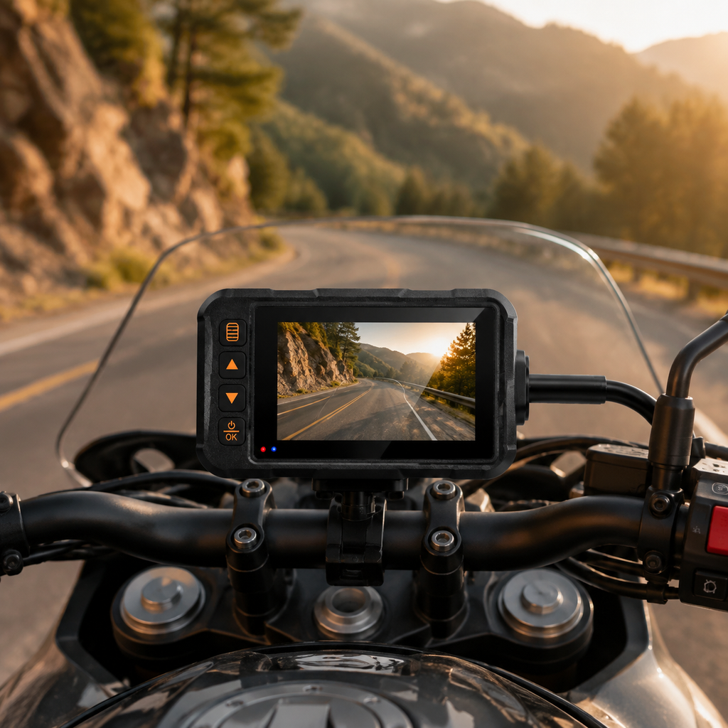 Dashcam moto avant arrière étanche écran 3 pouces vision nocturne