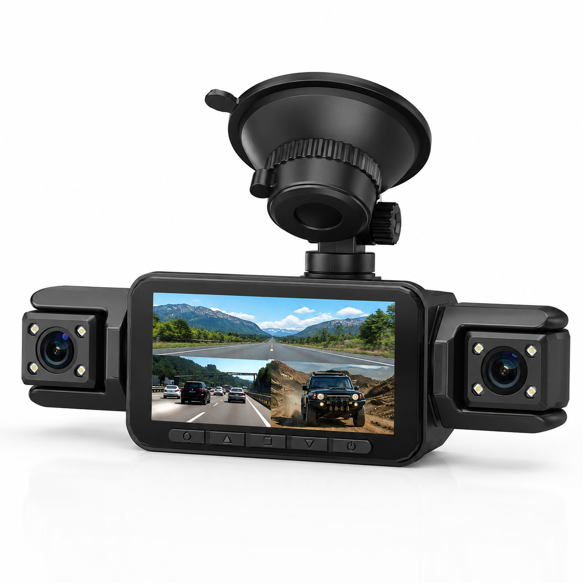 Dashcam 1080P quatre caméras WiFi vision nocturne voiture