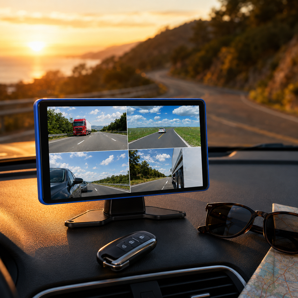 Dashcam poids lourd écran tactile 10 pouces quatre caméras