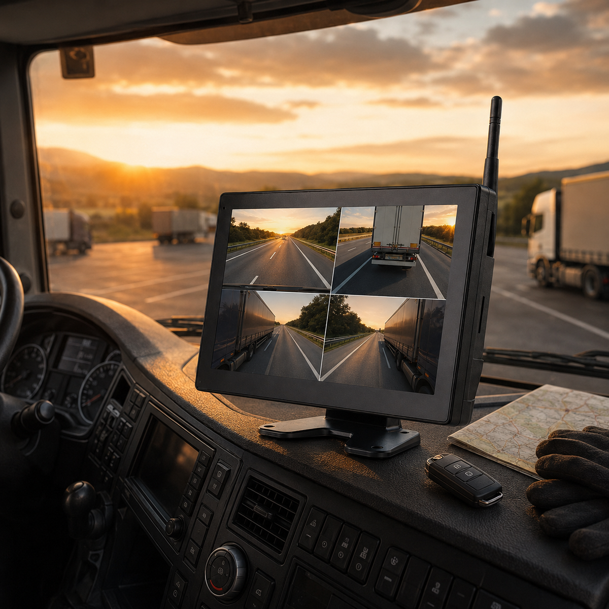 Dashcam poids lourd sans fil 1080P écran 10 pouces