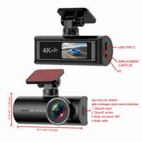 Dashcam 4K avant arrière WiFi GPS vision nocturne WDR