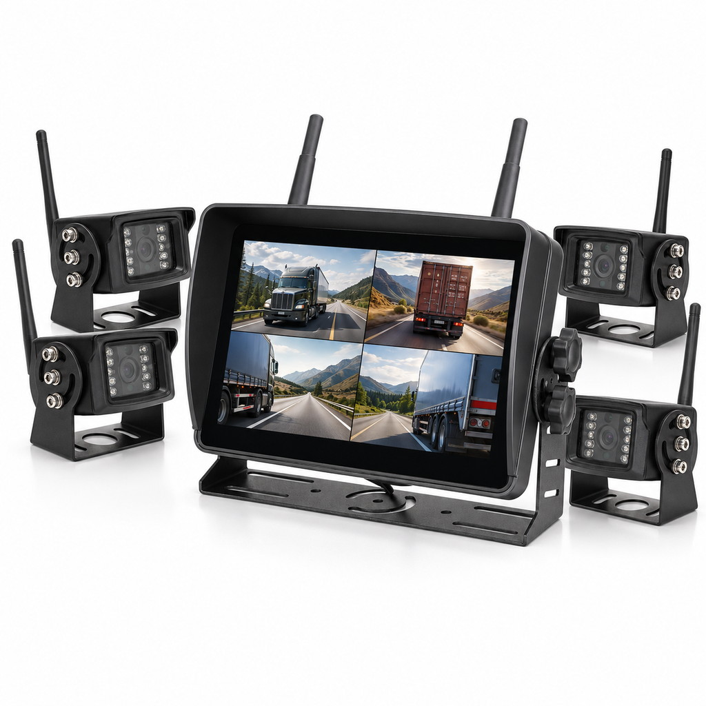 Dashcam sans fil 4 canaux écran tactile pour camion