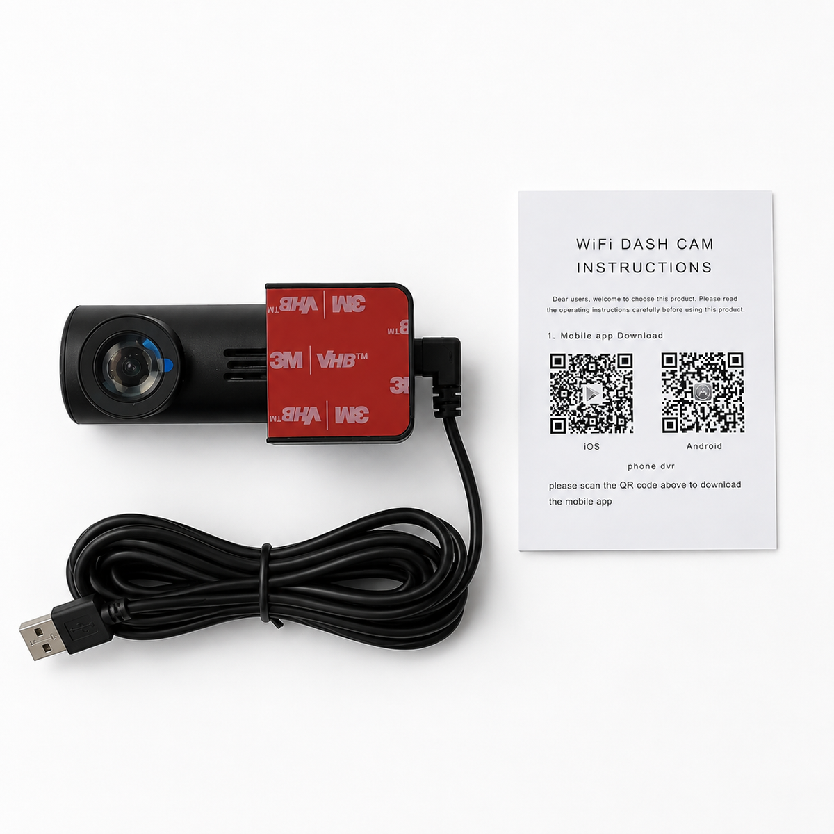Dashcam Full HD 1080P WiFi avec vision nocturne