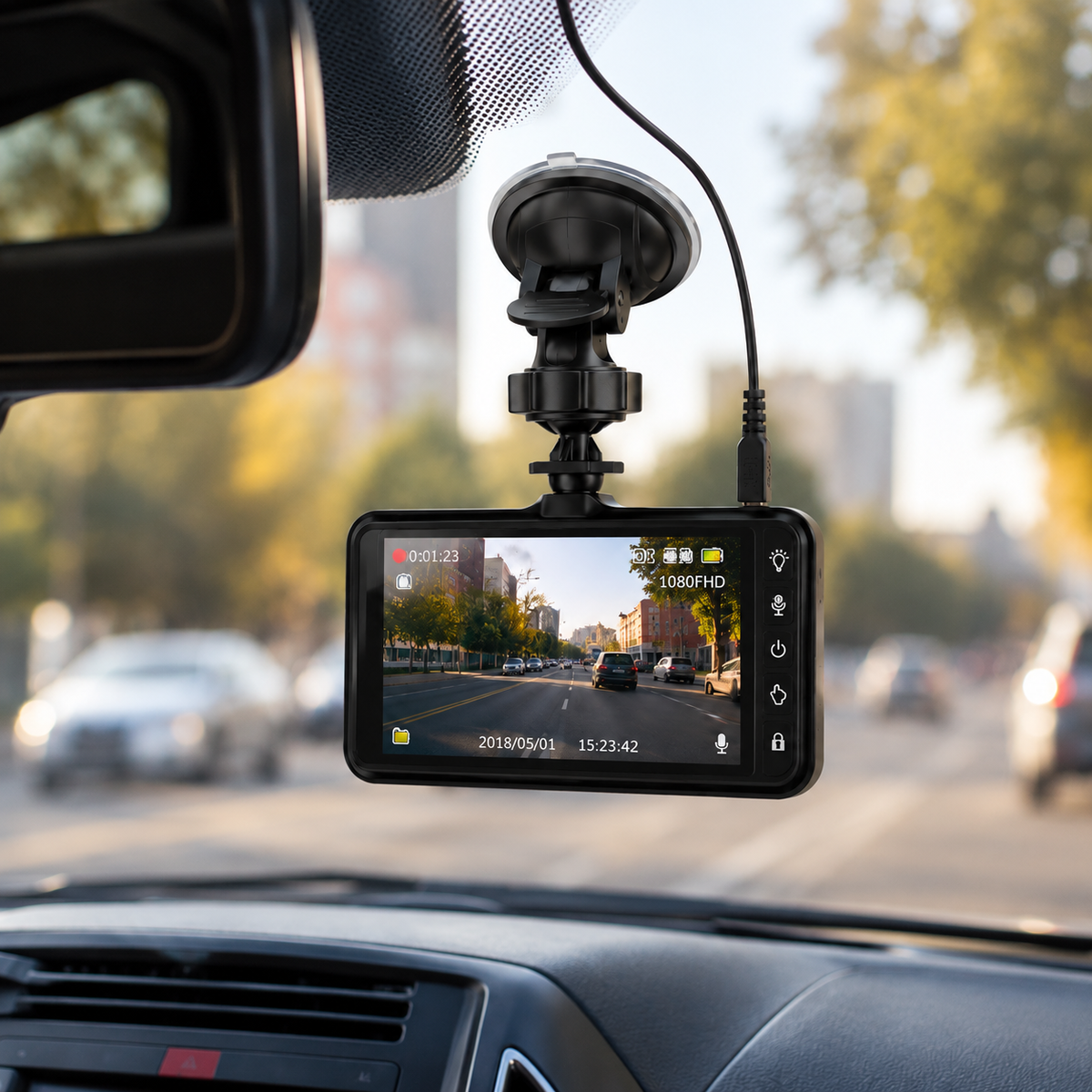 Dashcam 1080P avant arrière écran tactile 4 pouces