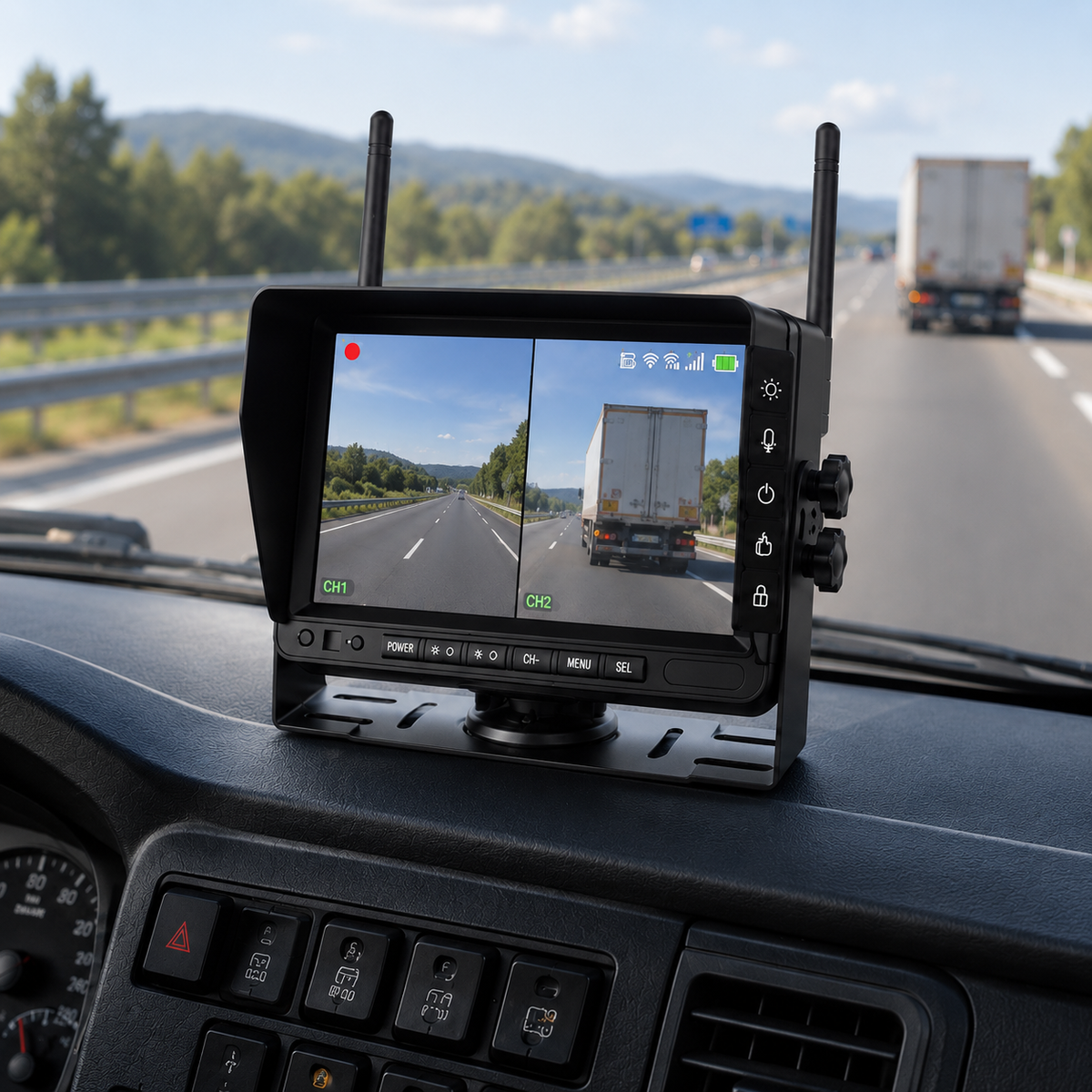 Dashcam poids lourd sans fil écran 7 pouces 720P