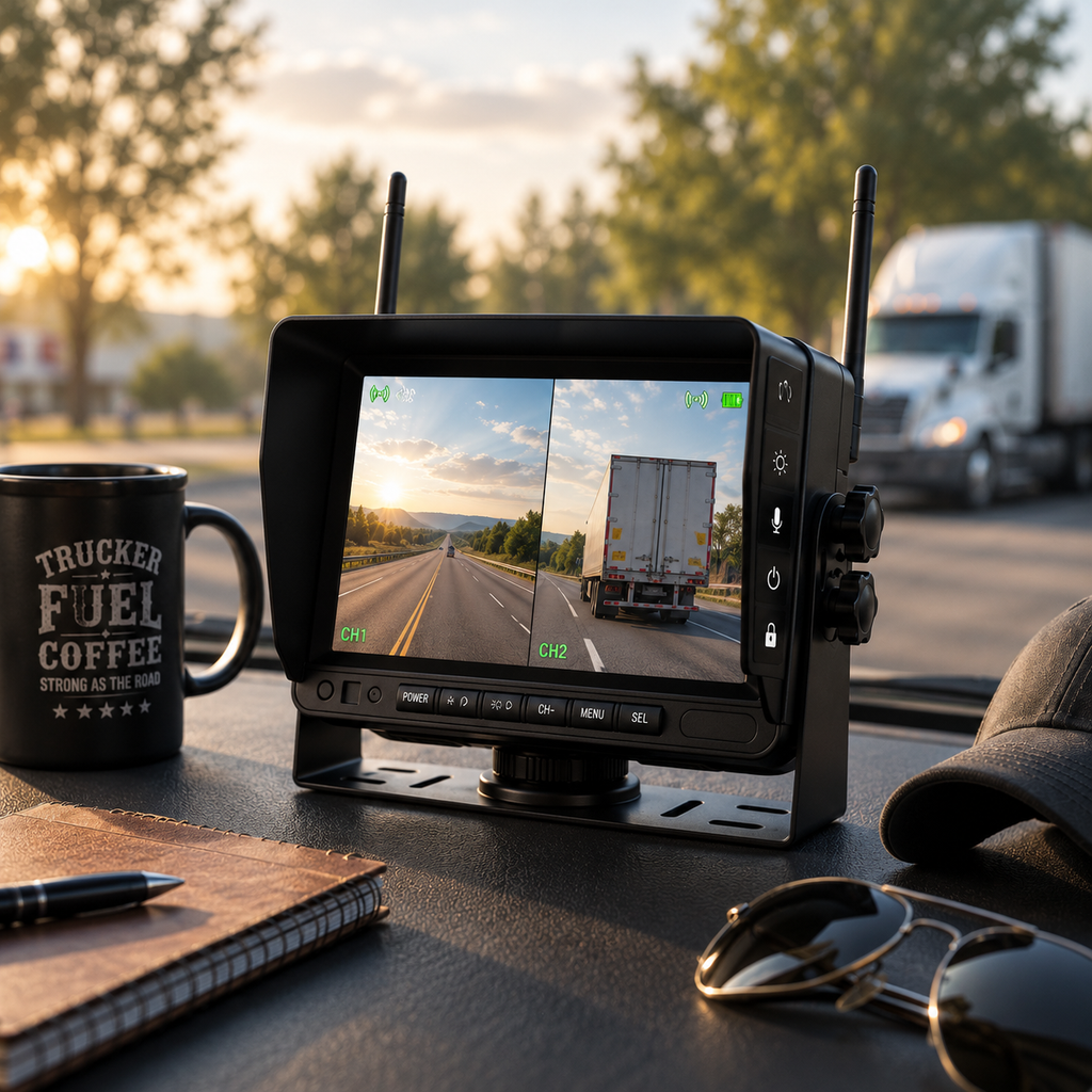 Dashcam poids lourd sans fil écran 7 pouces 720P
