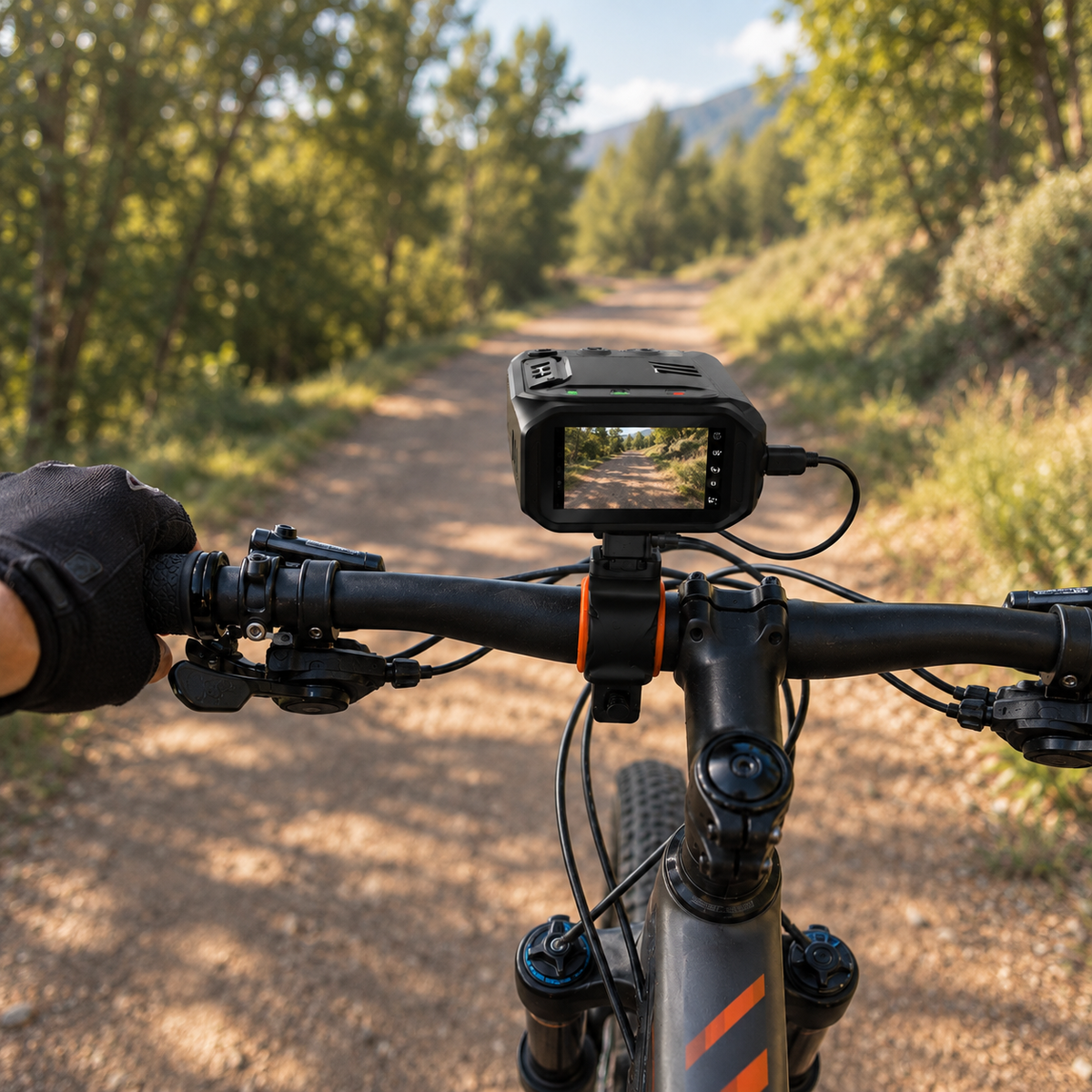Dashcam vélo 1080P avec phare LED et klaxon intégré