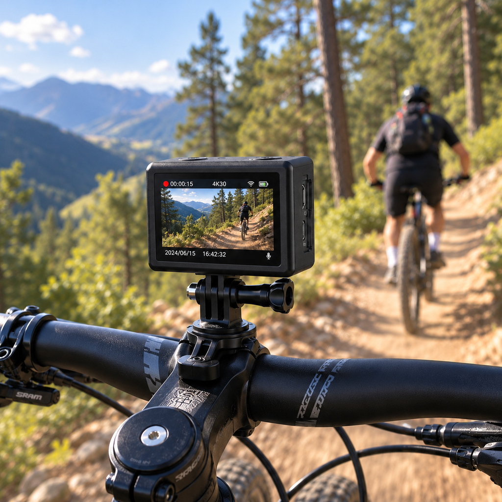 Dashcam moto vélo 4K double écran étanche antichoc