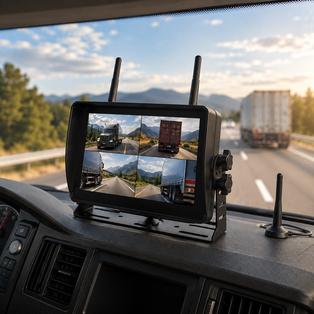 Dashcam sans fil 4 canaux écran tactile pour camion
