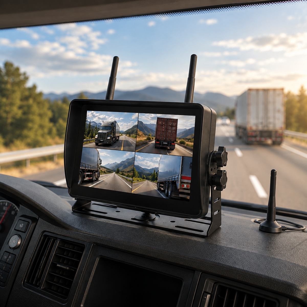 Dashcam sans fil 4 canaux écran tactile pour camion