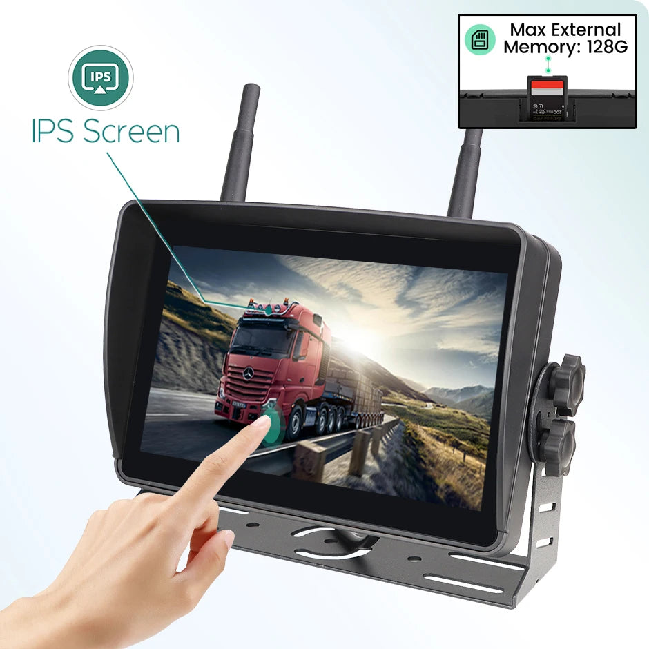 Dashcam sans fil 4 canaux écran tactile pour camion