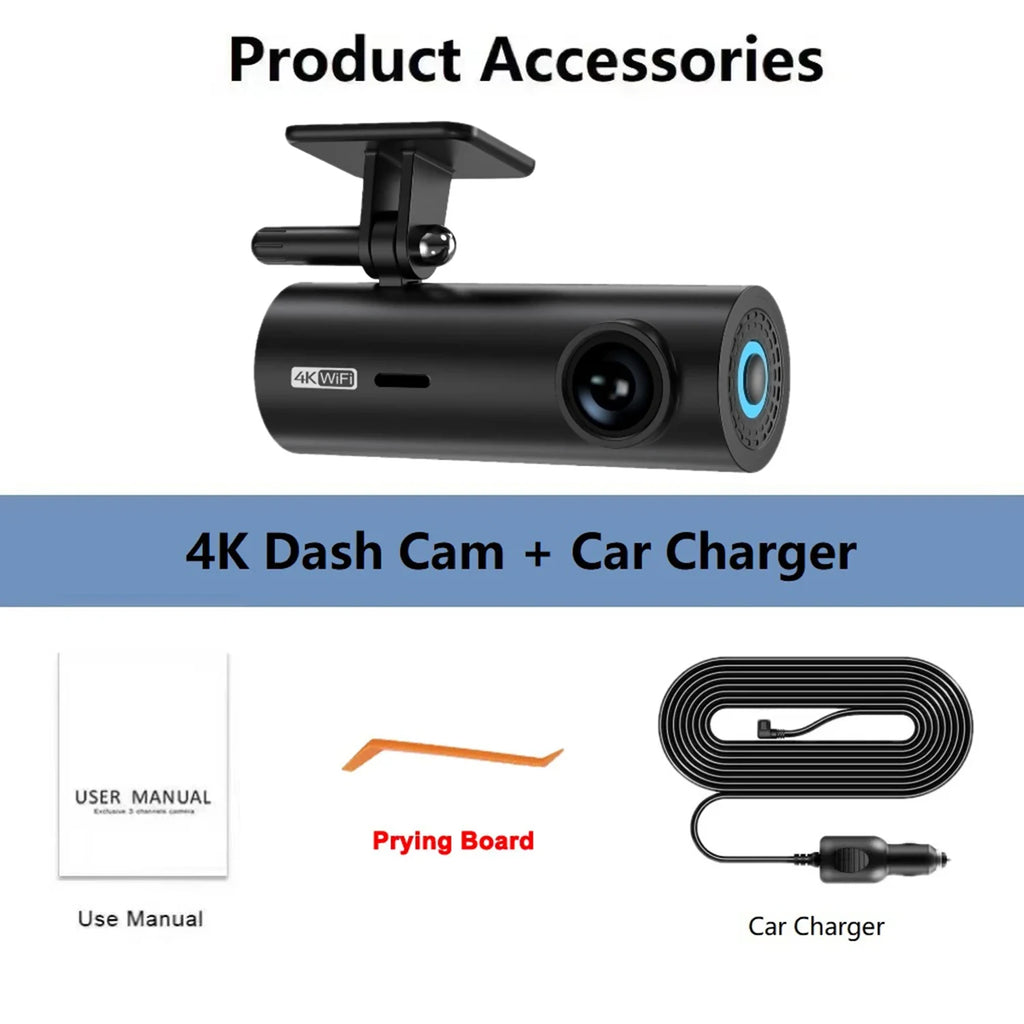 Dashcam 4K WiFi vision nocturne avec mode parking 24H