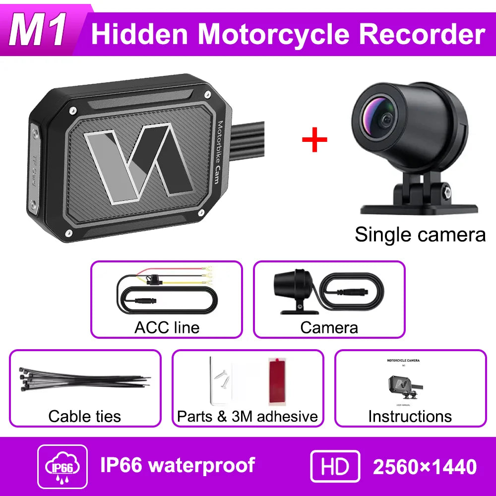 Dashcam moto avant arrière étanche écran 3 pouces vision nocturne