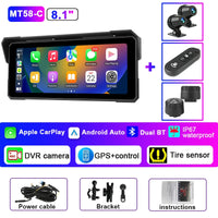 Dashcam moto 4K CarPlay Android Auto écran 81 pouces