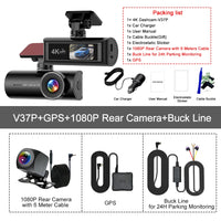 Dashcam 4K avant arrière WiFi GPS vision nocturne WDR