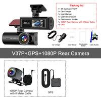 Dashcam 4K avant arrière WiFi GPS vision nocturne WDR