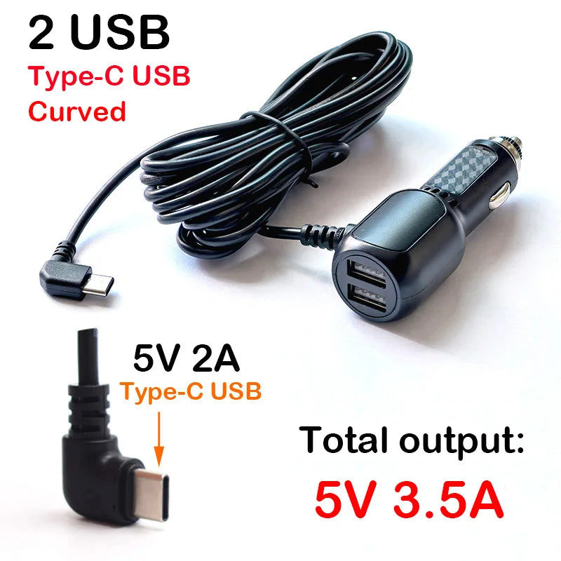Chargeur dashcam Mini USB Micro USB Type C 12V 24V