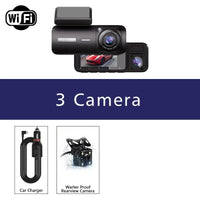 Dashcam WiFi 3 canaux Full HD avec caméra intérieure