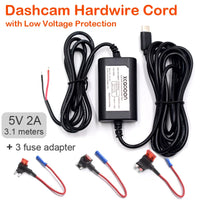 Kit câblage dashcam Mini USB Micro USB Type C 5V 2A