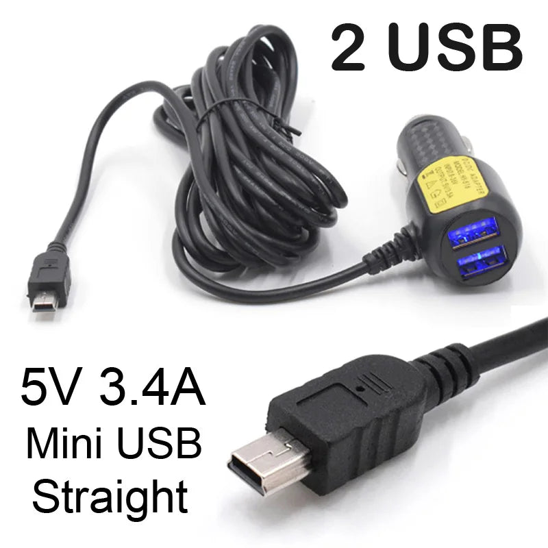 Chargeur dashcam Mini USB Micro USB Type C 12V 24V