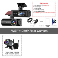 Dashcam 4K avant arrière WiFi GPS vision nocturne WDR