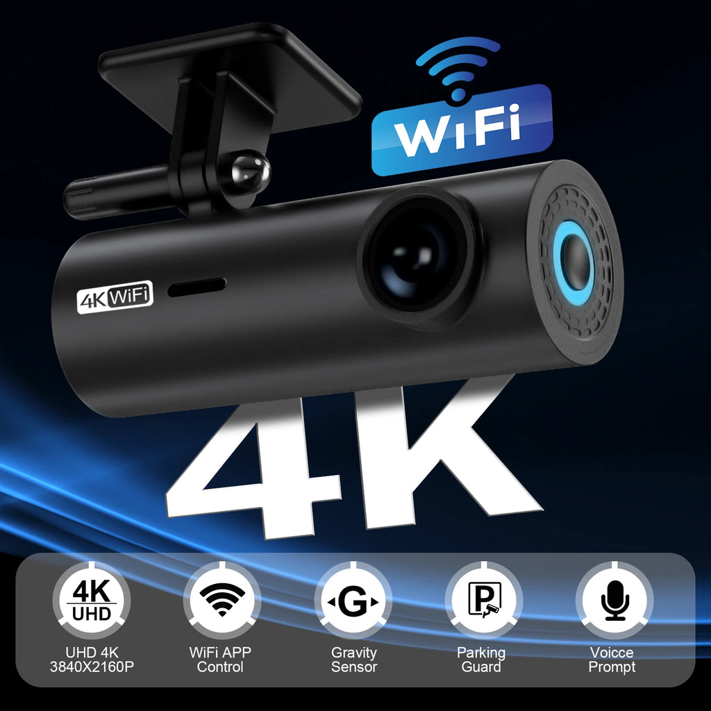 Dashcam 4K WiFi vision nocturne avec mode parking 24H