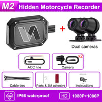 Dashcam moto avant arrière étanche écran 3 pouces vision nocturne