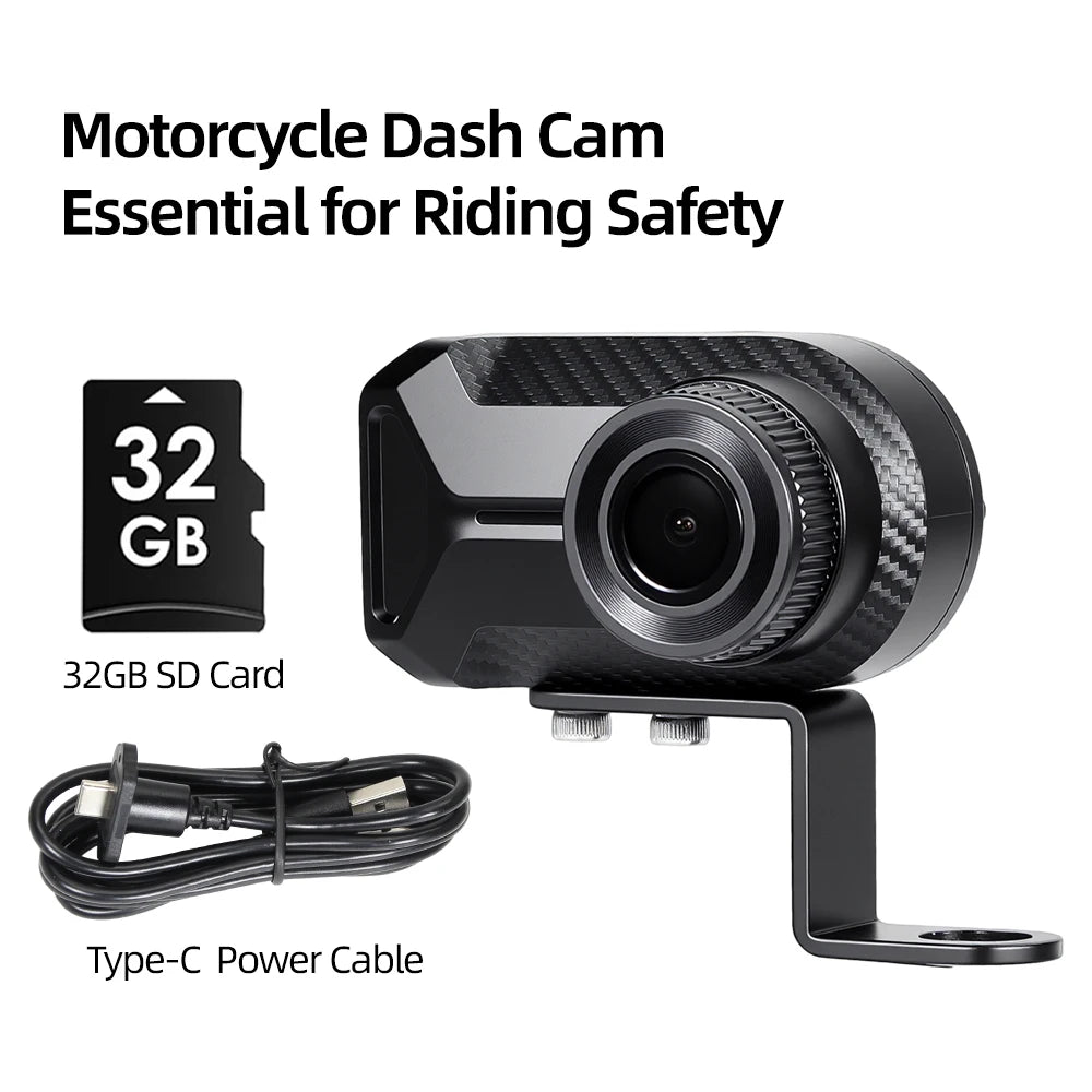 Dashcam moto 2K 30 FPS pour casque et vélo électrique