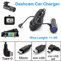 Chargeur dashcam Mini USB Micro USB Type C 12V 24V