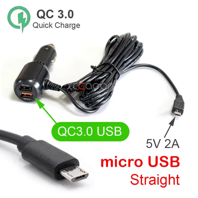 Chargeur dashcam Mini USB Micro USB Type C 12V 24V