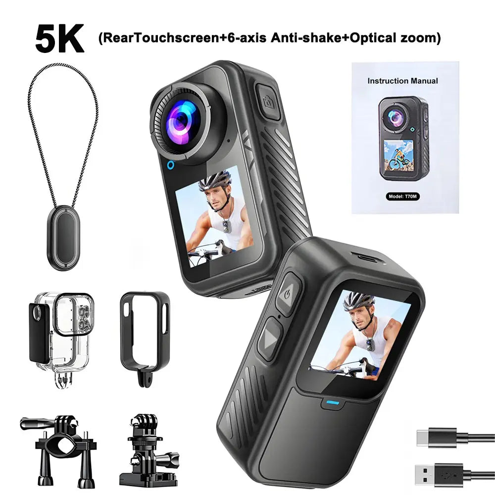 Dashcam moto 5K compacte écran tactile stabilisée