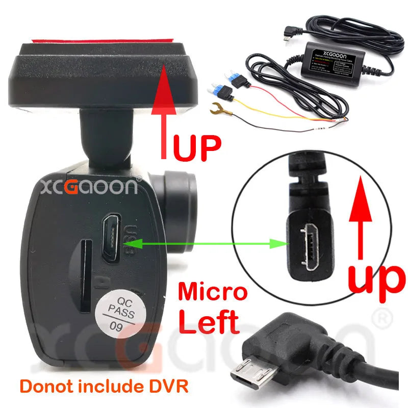 Kit câblage dashcam parking Mini USB Type C 12V 24V