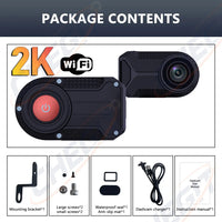 Dashcam moto 2K WiFi étanche grand angle 170 degrés