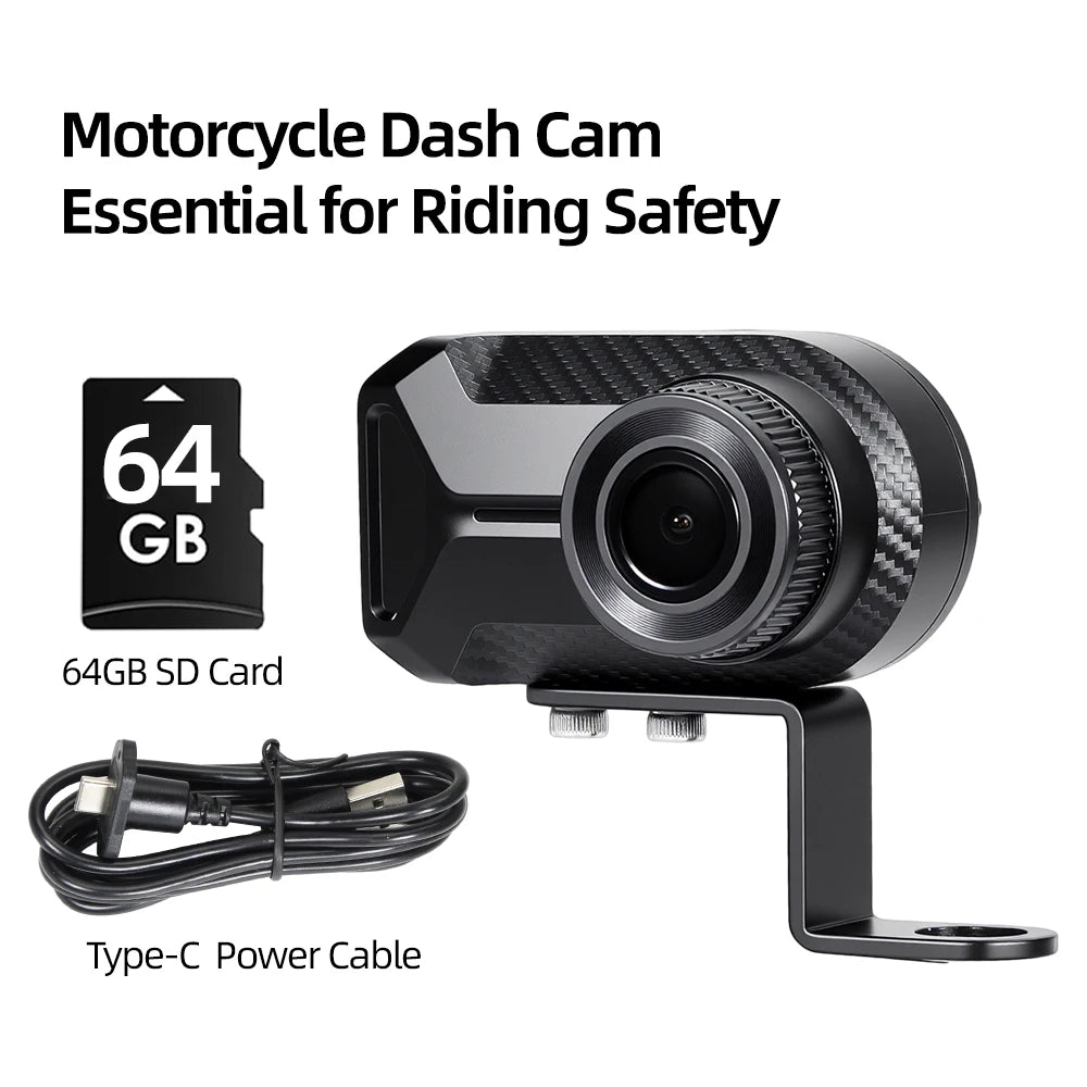 Dashcam moto 2K 30 FPS pour casque et vélo électrique