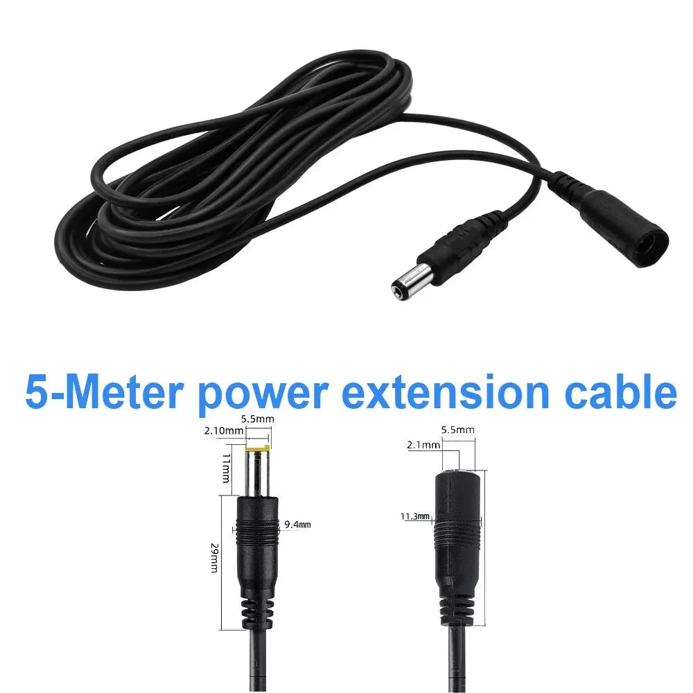 Câble extension alimentation 12V caméra LED 5 ou 10 m