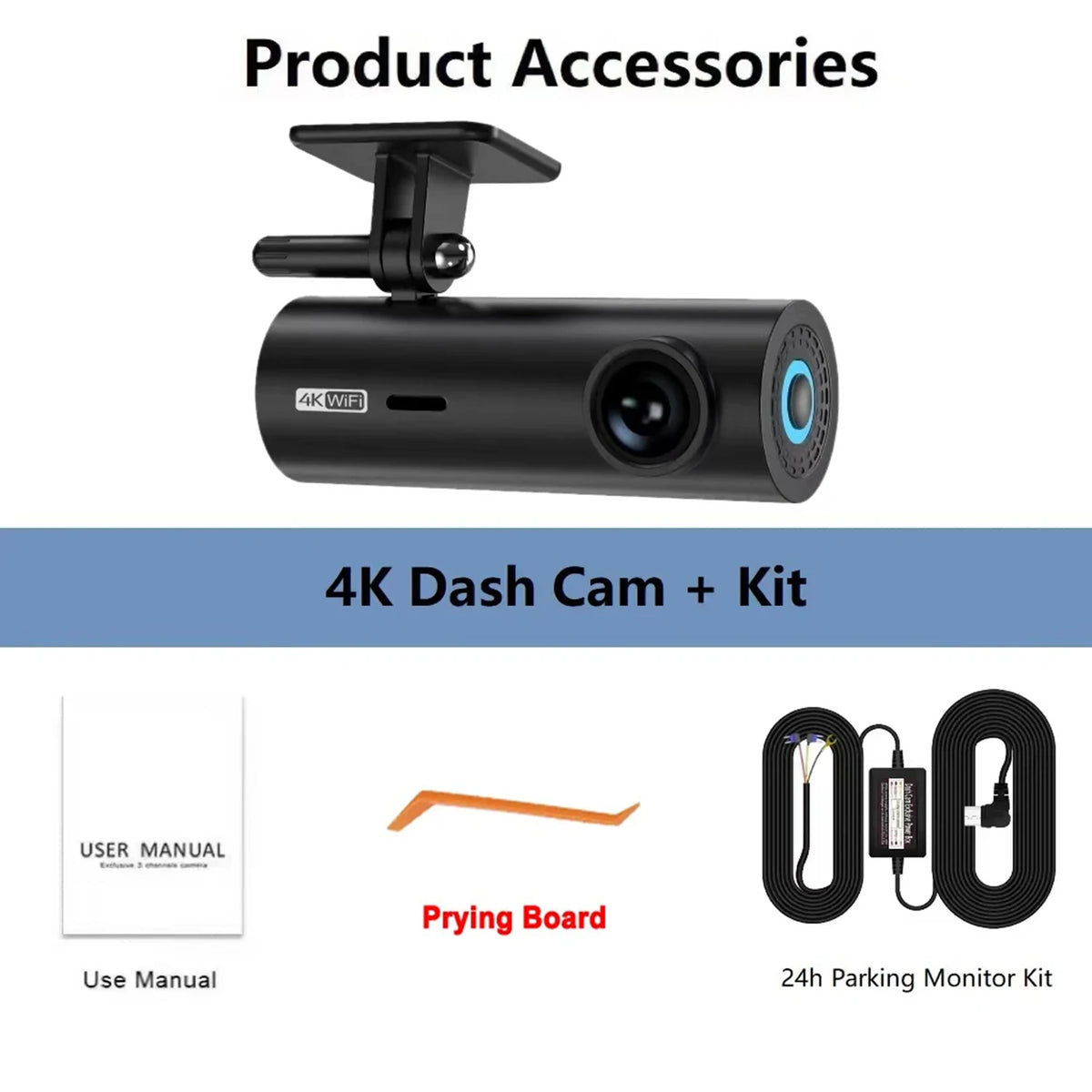 Dashcam 4K WiFi vision nocturne avec mode parking 24H