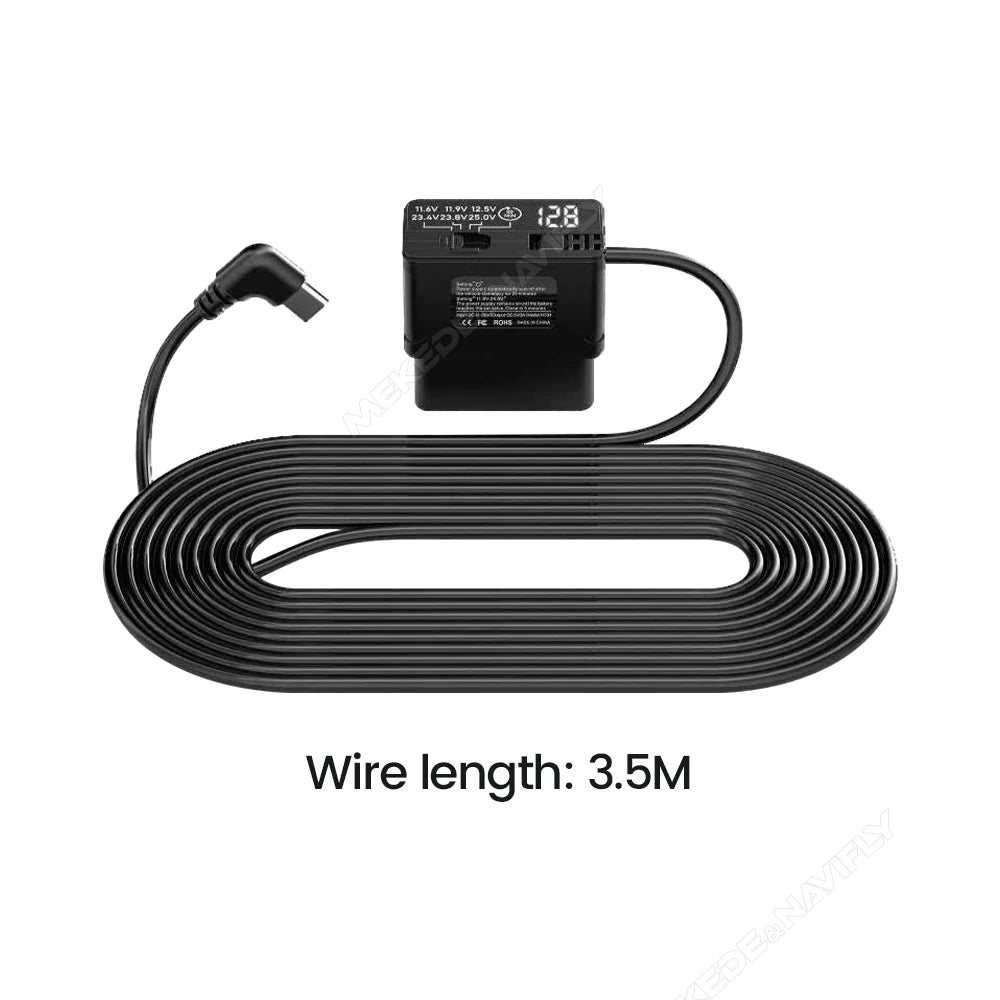 Kit câblage OBD dashcam Type C 12V 24V écran tension