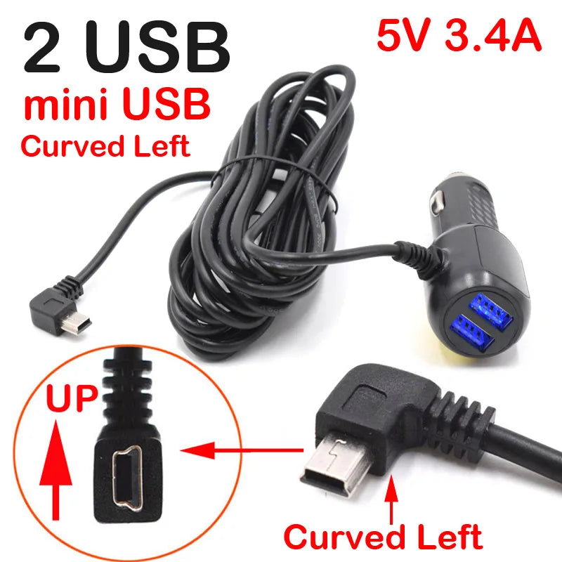 Chargeur dashcam Mini USB Micro USB Type C 12V 24V