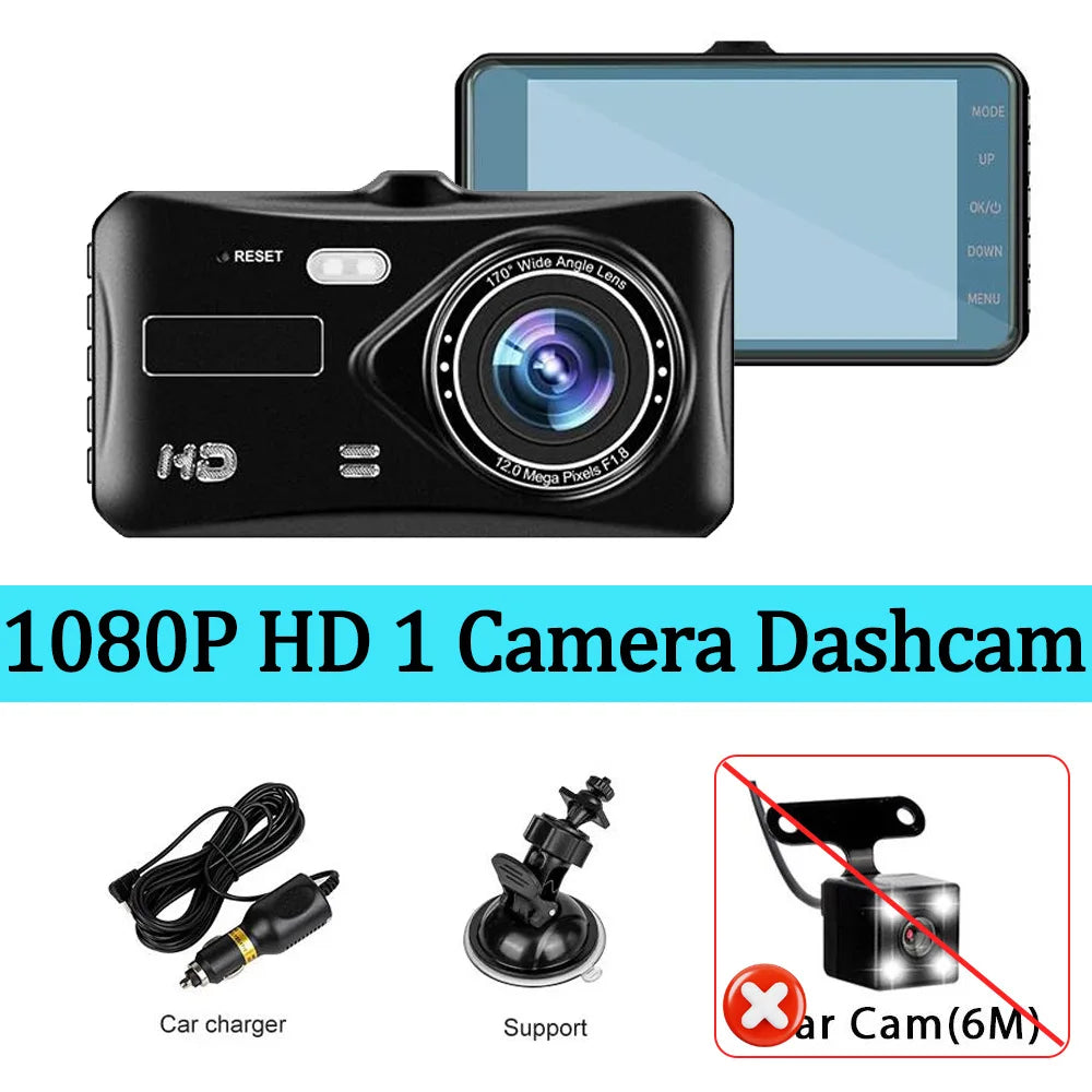 Dashcam 1080P avant arrière écran tactile 4 pouces