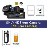 Dashcam 4K avant arrière WiFi GPS ADAS mode parking 24H