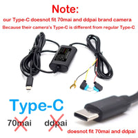 Kit câblage dashcam parking Mini USB Type C 12V 24V