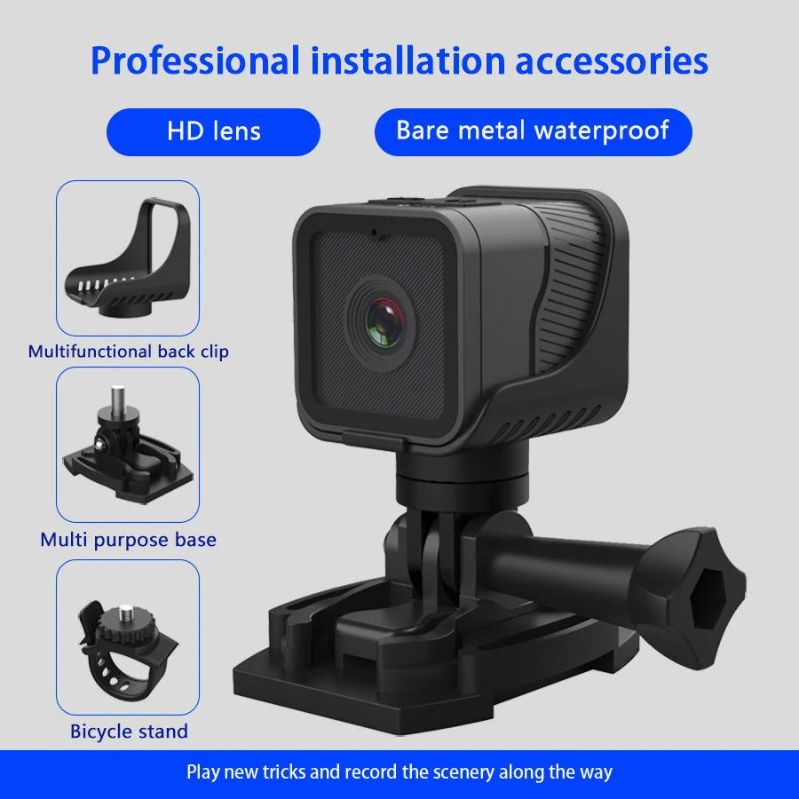Dashcam moto vélo 1080P WiFi étanche compacte