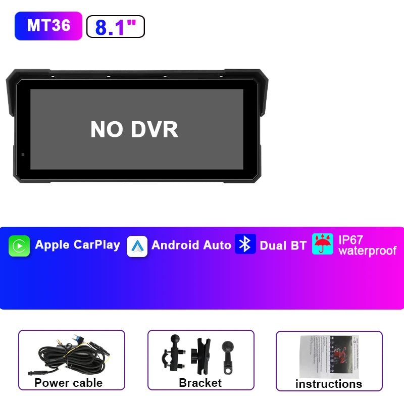 Dashcam moto 4K CarPlay Android Auto écran 81 pouces