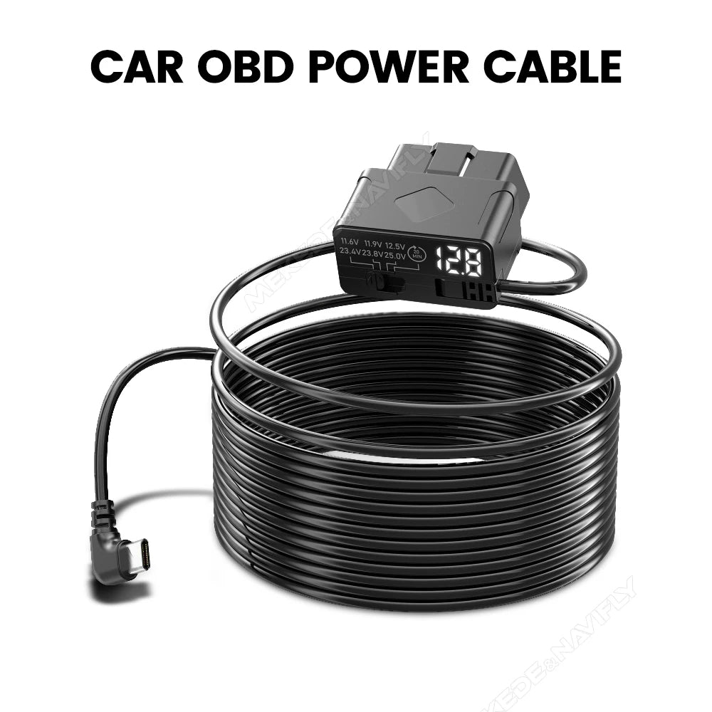 Kit câblage OBD dashcam Type C 12V 24V écran tension